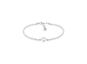 4050878543808 - Armband ELLI Mondstein Kugel Rund 925 Sterling Silber Armbänder Gr 16 cm mit Steinen Silber 925 (Sterlingsilber) silberfarben (silber weiß) Damen Armbänder Silber