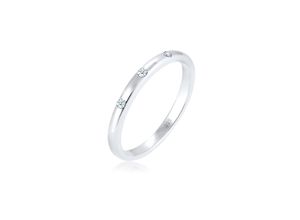 4050878546434 - Verlobungsring ELLI DIAMONDS Bandring Diamant (0045 ct) 925 Sterling Silber Fingerringe Gr 52 mm 0009 carat ct P1 = bei 10-facher Vergrößerung erkennbare Einschlüsse Silber 925 (Sterlingsilber) 2 mm silberfarben (silber weiß) Damen Verlobungsringe