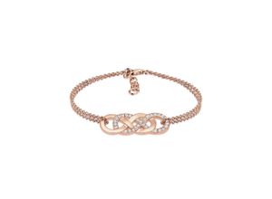 4050878548254 - Armband ELLI Infinity Liebe Kristalle 925 Silber Armbänder Gr 16 cm mit Steinen Silber 925 (Sterlingsilber) rosegold (rosegold weiß) Damen Armbänder