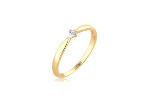 4050878553500 - Verlobungsring ELLI DIAMONDS Verlobung Welle Diamant (003 ct) 585 Gelbgold Fingerringe Gr 54 mm 0006 carat ct P1 = bei 10-facher Vergrößerung erkennbare Einschlüsse Gelbgold 585 2 mm goldfarben (gold weiß) Damen Verlobungsringe