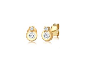 4050878554194 - Paar Ohrstecker ELLI DIAMONDS Klassik Kreis Topas Diamant (003ct) 585 Gelbgold Ohrringe Gr OneSize 0006 carat ct P1 = bei 10-facher Vergrößerung erkennbare Einschlüsse mit Diamanten Gelbgold 585 goldfarben (gold weiß) Damen Ohrstecker