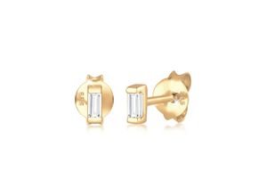 4050878555412 - Paar Ohrstecker ELLI PREMIUM Minimal Geo Topas Edelstein Zart 585 Gelbgold Ohrringe Gr OneSize mit Steinen Gelbgold 585 goldfarben (gold weiß) Damen Ohrstecker