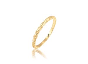 4050878555726 - Fingerring ELLI PREMIUM Basic Geo Twisted Gedreht Bandring 585 Gelbgold Fingerringe Gr 54 mm ohne Stein Gelbgold 585 15 mm goldfarben (gold) Damen Fingerringe