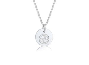 4050878556570 - Kette mit Anhänger ELLI Sternzeichen Krebs Astro Symbol Matt 925 Silber Halsketten Gr 45 ohne Stein Silber 925 (Sterlingsilber) Länge 45 cm silberfarben (silber) Damen