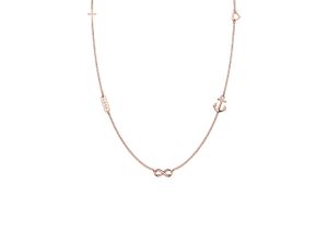 4050878556907 - Kette mit Anhänger ELLI Kreuz Herz Infinity Anker Stern Symbole 925 Silber Halsketten Gr 40 ohne Stein Silber 925 (Sterlingsilber) Länge 40 cm rosegold Damen Ketten mit Anhänger