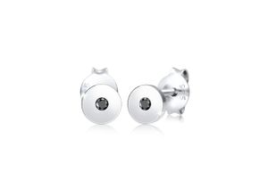 4050878557768 - Paar Ohrstecker ELLI DIAMONDS Kreis Geo Schwarzer Diamant (003 ct) 925 Silber Ohrringe Gr OneSize 0006 carat ct P1 = bei 10-facher Vergrößerung erkennbare Einschlüsse mit Diamanten Silber 925 (Sterlingsilber) silberfarben (silber schwarz) Damen Ohrstecker