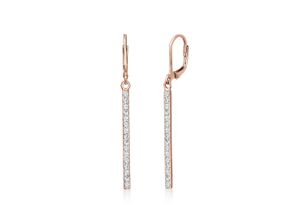 4050878557935 - Paar Ohrhänger ELLI Stab lang mit Kristalle 925 Silber Ohrringe Gr OneSize mit Steinen Silber 925 (Sterlingsilber) rosegold (rosegold weiß) Damen