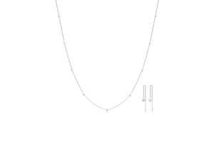 4050878558093 - Schmuckset ELLI Geo Kugel Minimal Basic 925 Sterling Silber Rond Schmuck-Sets Gr OneSize silberfarben (silber) Damen Schmucksets