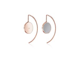 4050878560140 - Paar Ohrhänger ELLI Creolen Hänger Geo Emaille Minimal 925er Silber Ohrringe Gr OneSize ohne Stein Silber 925 (Sterlingsilber) rosegold Damen Ohrhänger Ohrschmuck