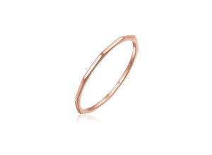 4050878561741 - Fingerring ELLI PREMIUM Geo Eckig Trend Basic Minimal Look 750er Roségold Fingerringe Gr 54 mm ohne Stein Roségold 750 1 mm rosegold Damen Fingerringe