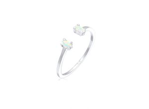 4050878562021 - Fingerring ELLI mit Opal Oval Offen Verstellbar 925 Silber Fingerringe Gr Resizable mit Steinen Silber 925 (Sterlingsilber) 1 mm silberfarben (silber weiß) Damen