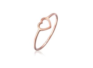 4050878566364 - Fingerring ELLI PREMIUM Bandring Herz Symbol Trend 750 Roségold (18 Karat) Fingerringe Gr 52 mm ohne Stein Roségold 750 1 mm rosegold Damen Fingerringe