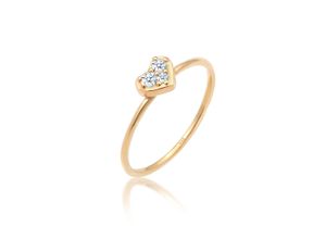 4050878570057 - Verlobungsring ELLI DIAMONDS Herz Trio Diamant (0075 ct)Romantik 585 Gelbgold Fingerringe Gr 52 mm 0075 ct P1 = bei 10-facher Vergrößerung erkennbare Einschlüsse Gelbgold 585 1 mm goldfarben (gold weiß) Damen Verlobungsringe