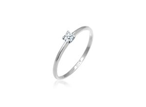 4050878570507 - Verlobungsring ELLI DIAMONDS Solitär Verlobung Diamant (006 ct) 585 Weißgold Fingerringe Gr 52 mm 0012 carat ct P1 = bei 10-facher Vergrößerung erkennbare Einschlüsse Weißgold 585 1 mm silberfarben (silber weiß) Damen Verlobungsringe