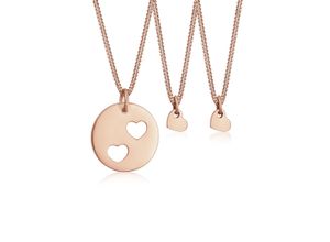 4050878571269 - Schmuckset ELLI Ketten Trio Herz Mutter Kind Cut Out 925er Silber Schmuck-Sets Gr OneSize rosegold Damen Schmucksets