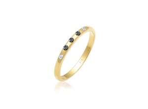 4050878571863 - Verlobungsring ELLI DIAMONDS Bandring Weiß Schwarz Diamant (0075 ct) 375 Gold Fingerringe Gr 54 mm 0015 ct P1 = bei 10-facher Vergrößerung erkennbare Einschlüsse Gelbgold 375 2 mm goldfarben (gold weiß) Damen Verlobungsringe