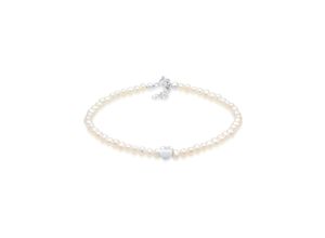 4050878573539 - Perlenarmband ELLI Valentinstag Herz Süßwasserzuchtperle 925 Silber Armbänder Gr 16 cm ohne Stein Silber 925 (Sterlingsilber) silberfarben (silber) Damen Perlenarmbänder