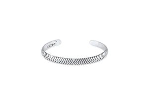 4050878576042 - Armband KUZZOI Herren Armreif Oxidiert Verstellbar 925 Silber Armbänder Gr 19 cm ohne Stein Silber 925 (Sterlingsilber) silberfarben (silber) Herren Armbänder Silber