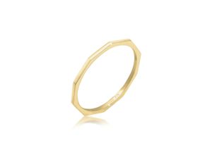 4050878576745 - Fingerring ELLI PREMIUM Bandring Geo Basic Minimal Look 375er Gelbgold Fingerringe Gr 54 mm ohne Stein Gelbgold 375 1 mm goldfarben (gold) Damen Fingerringe