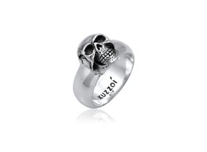 4050878577346 - Siegelring KUZZOI Herren Totenkopf 925er Silber Fingerringe Gr 66 mm Silber 925 (Sterlingsilber) 8 mm silberfarben (silber) Herren Ringe