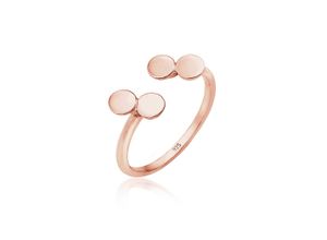 4050878579661 - Fingerring ELLI Kreis Geo Look Offen Verstellbar Trend 925 Silber Fingerringe Gr Resizable ohne Stein Silber 925 (Sterlingsilber) 1 mm rosegold Damen