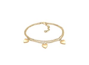 4050878582937 - Armband ELLI Herz Symbol Love Trio Layer Erbskette 925 Silber Armbänder Gr 16 cm ohne Stein Silber 925 (Sterlingsilber) goldfarben (gold) Damen Armbänder