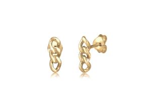 4050878583675 - Paar Ohrstecker ELLI Hänger Panzerkette Trend Blogger Cool 925 Silber Ohrringe Gr OneSize ohne Stein Silber 925 (Sterlingsilber) goldfarben (gold) Damen