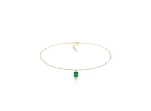 4050878583989 - Collierkettchen ELLI PREMIUM Choker Kugelkette Quartz Edelstein 925 Silber Halsketten Gr 40 mit Steinen Silber 925 (Sterlingsilber) Länge 40 cm goldfarben (gold) Damen Colliers