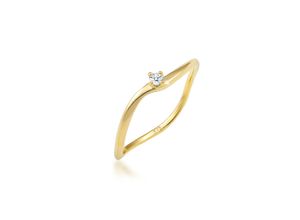 4050878584566 - Verlobungsring ELLI DIAMONDS Verlobung Welle Diamant (003 ct) 375 Gelbgold Fingerringe Gr 54 mm 0006 carat ct P1 = bei 10-facher Vergrößerung erkennbare Einschlüsse Gelbgold 375 15 mm goldfarben (gold weiß) Damen Verlobungsringe