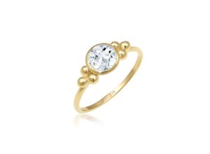 4050878584788 - Fingerring ELLI PREMIUM Verlobungsring Kugeln Topas Edelstein 375 Gelbgold Fingerringe Gr 54 mm mit Steinen Gelbgold 375 1 mm goldfarben (gold weiß) Damen Fingerringe