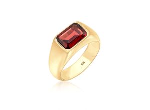 4050878585006 - Siegelring ELLI PREMIUM Siegelring Edelstein Trend Statement 925 Silber Fingerringe Gr 52 mm Silber 925 (Sterlingsilber) 7 mm rot (rot dunkelrot) Damen Fingerringe