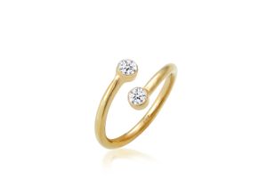 4050878587239 - Fingerring ELLI Wickelring Kristalle Edel 925 Silber Fingerringe Gr 52 mm mit Steinen Silber 925 (Sterlingsilber) 2 mm goldfarben (gold weiß) Damen