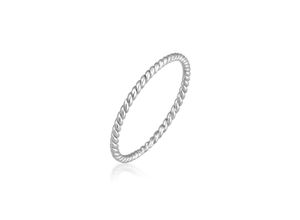 4050878587444 - Fingerring ELLI PREMIUM Twisted Gedreht Basic Minimal Look 585 Weißgold Fingerringe Gr 54 mm ohne Stein Weißgold 585 15 mm silberfarben (silber) Damen Fingerringe