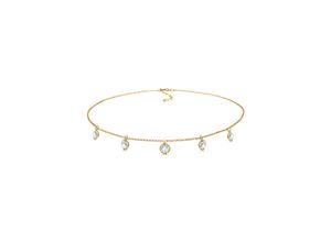 4050878587550 - Collier ELLI Choker mit Kristalle Silber vergoldet Halsketten Gr 36 mit Stein Silber 925 (Sterlingsilber) Länge 36 cm goldfarben (gold) Damen