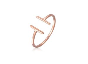 4050878587710 - Fingerring ELLI PREMIUM Geo Statement Basic Minimal 750 Roségold Fingerringe Gr 54 mm ohne Stein Roségold 750 15 mm rosegold (gold) Damen Fingerringe