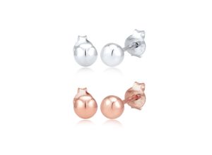 4050878588328 - Ohrring-Set ELLI 2er Set Kreis Bicolour Geo 925 Silber vergoldet Ohrringe Gr OneSize ohne Stein Silber 925 (Sterlingsilber) rosegold Damen