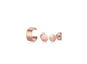 4050878588458 - Ohrring-Set ELLI 2er Set Single Earcuff Trend Blogger 925 Silber Ohrringe Gr OneSize ohne Stein Silber 925 (Sterlingsilber) rosegold Damen