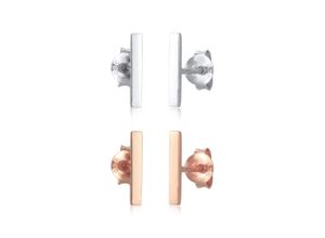 4050878588632 - Ohrring-Set ELLI Stecker 2er Set Basic Geo Minimal Look 925 Silber Ohrringe Gr OneSize ohne Stein Silber 925 (Sterlingsilber) rosegold Damen