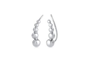 4050878590390 - Paar Ohrstecker ELLI Ohrklemme Ear Cuffs im Kugel Look Ohrringe Gr OneSize ohne Stein Silber 925 (Sterlingsilber) silberfarben (silber) Damen