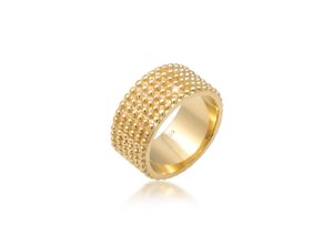 4050878590666 - Fingerring ELLI Breit Bandring Dots Kugeln 925 Silber Fingerringe Gr 54 mm ohne Stein Silber 925 (Sterlingsilber) 10 mm goldfarben (gold) Damen