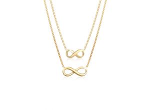 4050878595920 - Schmuckset ELLI Infinity Unendlichkeit Symbol 2er Set 925 Silber Schmuck-Sets Gr OneSize goldfarben (gold) Damen Schmucksets