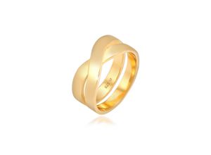 4050878612214 - Silberring KUZZOI Herren Bandring Überkreuz Look 925 Silber Fingerringe Gr 60 mm ohne Stein Silber 925 (Sterlingsilber) goldfarben (gold) Herren Fingerringe