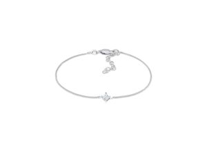 4050878613136 - Armband ELLI DIAMONDS Solitär Viereck Diamant (01 ct) 925 Silber Armbänder Gr 16 cm mit Diamanten Silber 925 (Sterlingsilber) silberfarben (silber weiß) Damen Armbänder Silber