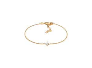 4050878613143 - Armband ELLI DIAMONDS Solitär Viereck Diamant (01 ct) 925 Silber Armbänder Gr 16 cm mit Diamanten Silber 925 (Sterlingsilber) goldfarben (gold weiß) Damen Armbänder