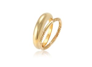 4050878615390 - Ring-Set ELLI Bandring Gedreht Basic Set (2 tlg) 925 Silber Fingerringe Gr 52 mm ohne Stein Silber 925 (Sterlingsilber) goldfarben (gold) Damen Fingerringe 4050878615390 - Ring-Set ELLI Bandring Gedreht Basic Set (2 tlg) 925 Silber Fingerringe Gr 52 mm ohne Stein Silber 925 (Sterlingsilber) goldfarben (gold) Damen Fingerringe