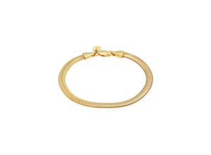 4050878617134 - Armband ELLI PREMIUM Flach Elegant Schlangenkette 925 Silber Armbänder Gr 16 cm ohne Stein Silber 925 (Sterlingsilber) goldfarben (gold) Damen Armbänder