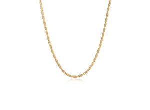 4050878619480 - Kette ohne Anhänger ELLI PREMIUM Kordelkette Gedreht Basic 925 Silber Halsketten Gr 42 ohne Stein Silber 925 (Sterlingsilber) Länge 42 cm goldfarben (gold) Damen Ketten ohne Anhänger