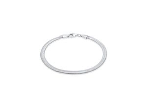 4050878620141 - Armband KUZZOI Flach Elegant Schlangenkette Fischgräte 925 Silber Armbänder Gr 21 cm ohne Stein Silber 925 (Sterlingsilber) silberfarben (silber) Herren Silberarmband Armbänder Silber