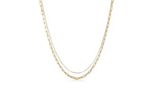 4050878624286 - Gliederkette ELLI Layer Glieder Oval Basic Chunky Chain 925 Silber Halsketten Gr 40 ohne Stein Silber 925 (Sterlingsilber) Länge 40 cm goldfarben (gold) Damen Gliederketten