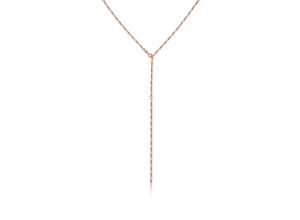 4050878625535 - Collierkettchen ELLI Y-Kette Figaro Basic Trend Verstellbar 925 Silber Halsketten Gr 40 ohne Stein Silber 925 (Sterlingsilber) Länge 40 cm rosegold Damen Colliers